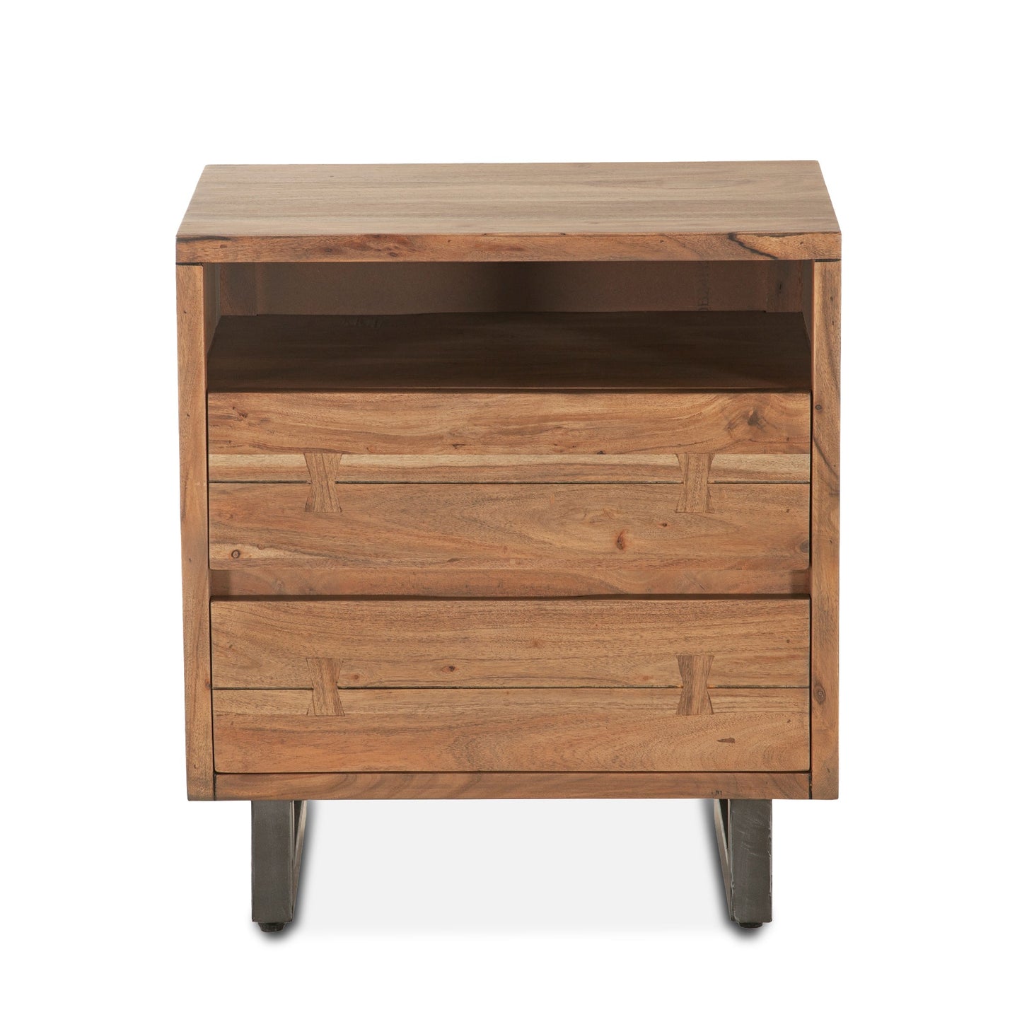 24" Smoked Acacia Wood Nightstand