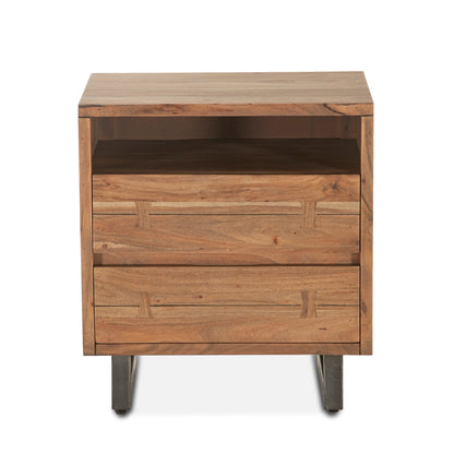 24" Smoked Acacia Wood Nightstand