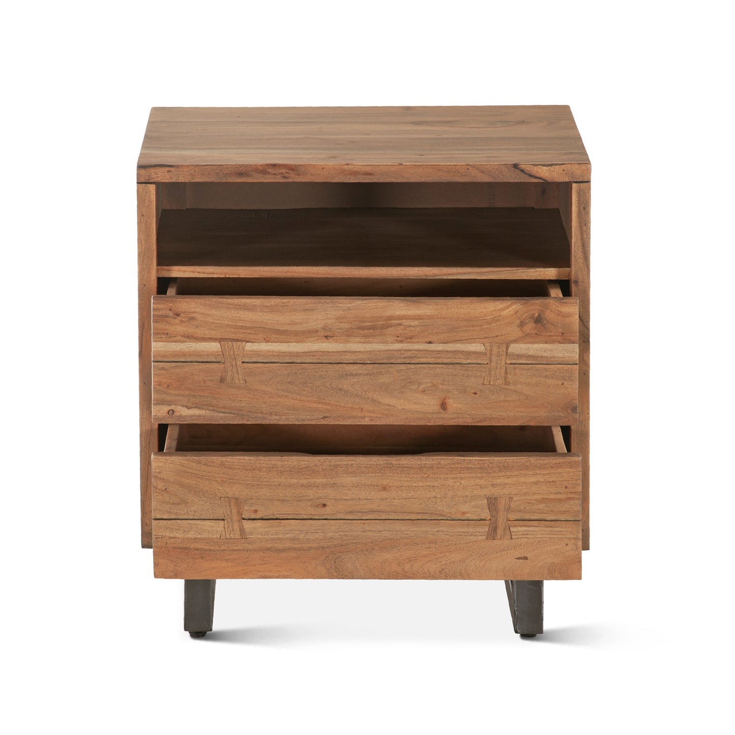 24" Smoked Acacia Wood Nightstand