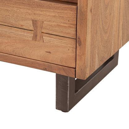 24" Smoked Acacia Wood Nightstand