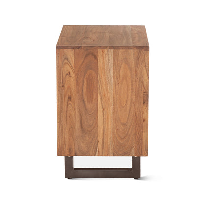 24" Smoked Acacia Wood Nightstand