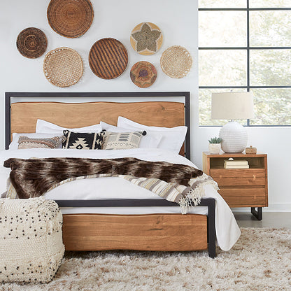 24" Smoked Acacia Wood Nightstand