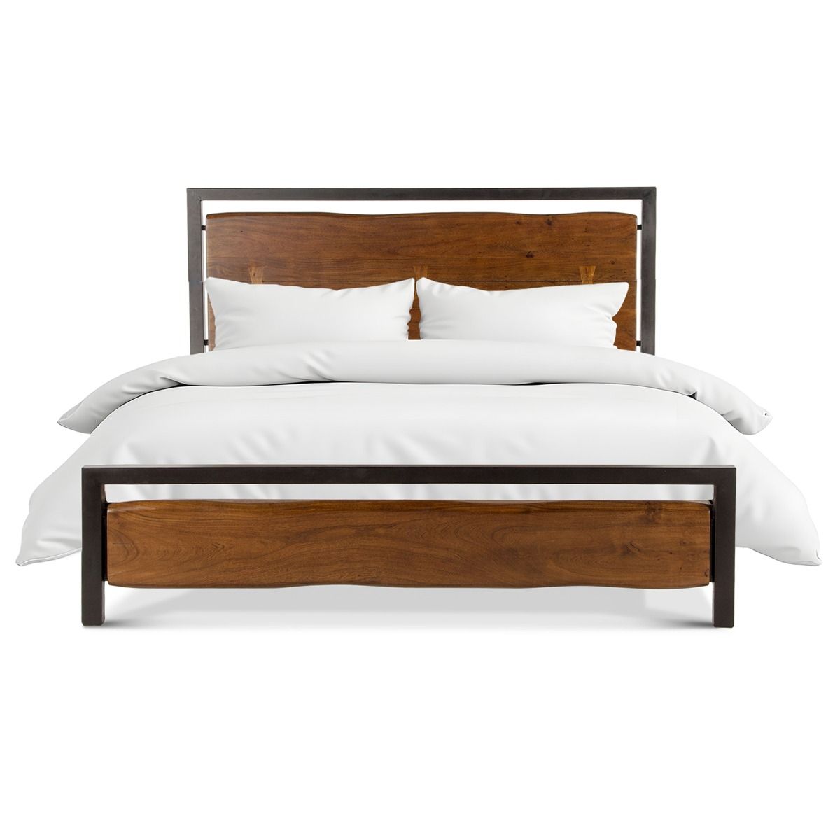63" Walnut Queen Size Bed