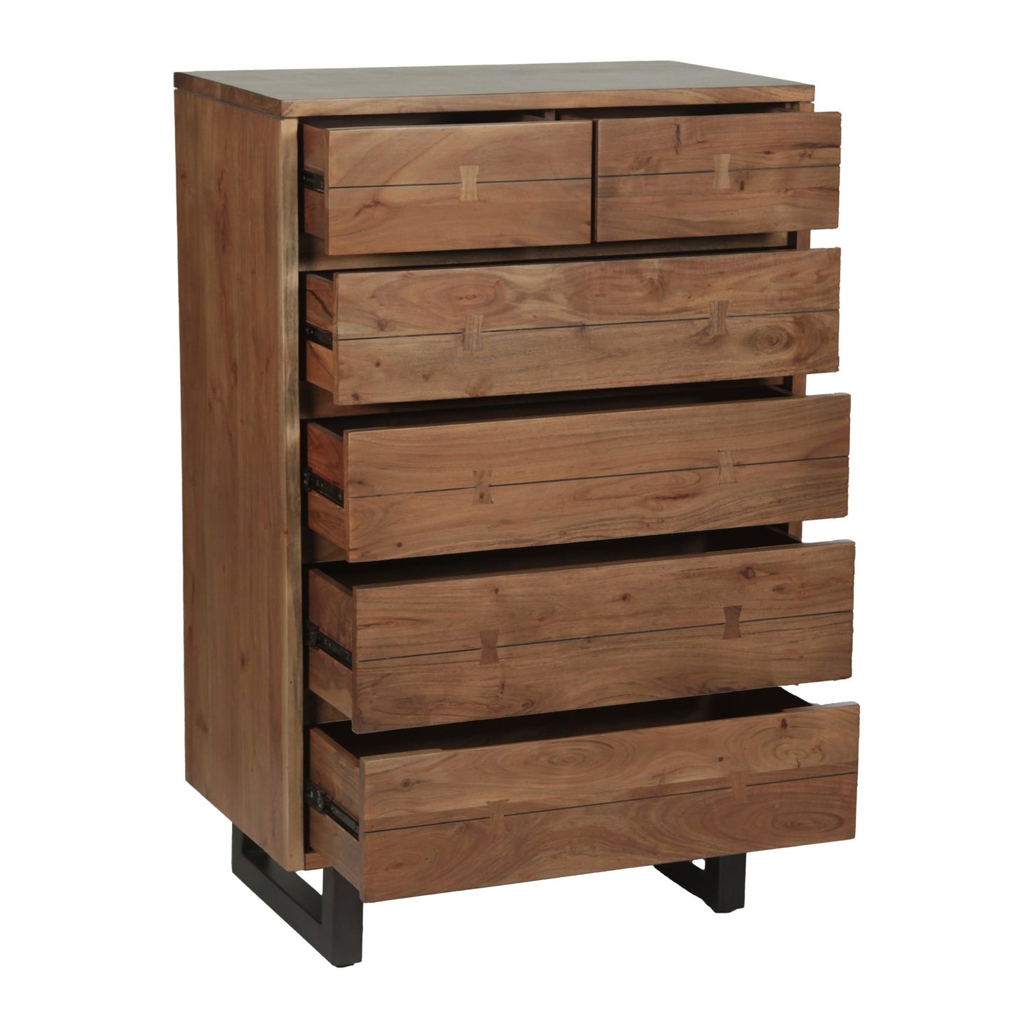 34" Smoked Acacia Wood Chest