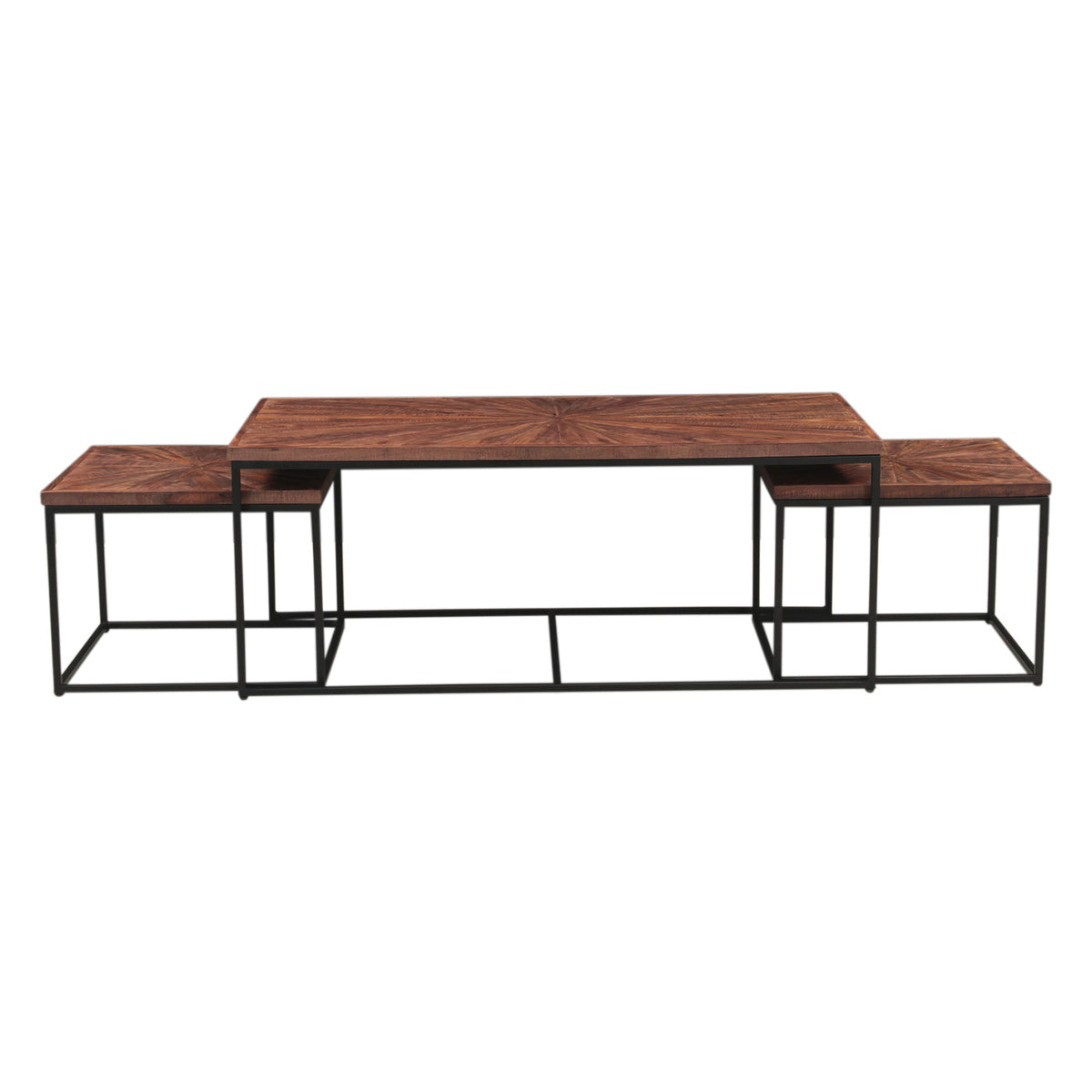 47" Sunburst Brownstone Acacia Coffee Table