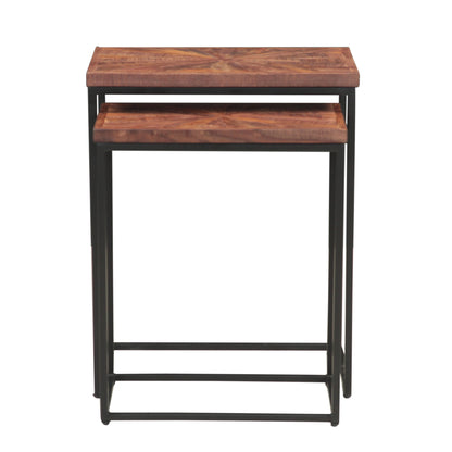 20" Sunburst Brownstone Iron Side Table