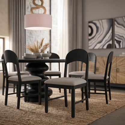 18" Upholstered Dining Chair in Black