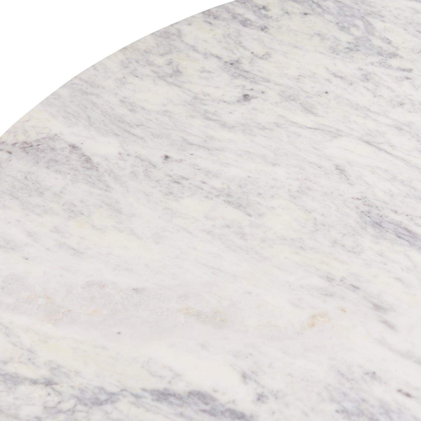 54" White Marble and Reclaimed Teak Wood Round Table