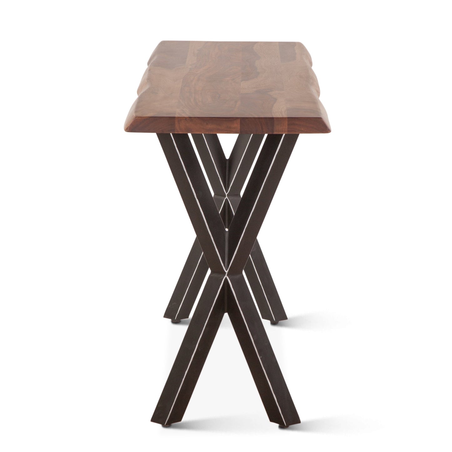 58" Natural Sheesham Wood Console Table