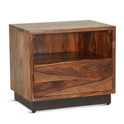 26" Natural Sheesham Wood Nightstand