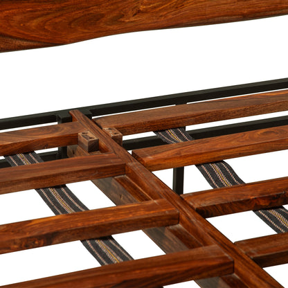 84" Natural Sheesham Wood King Size Bed