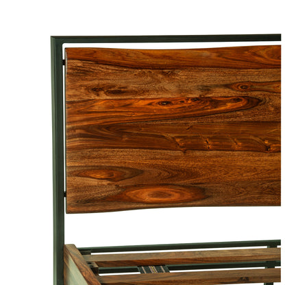 64" Natural Sheesham Wood Queen Size Bed