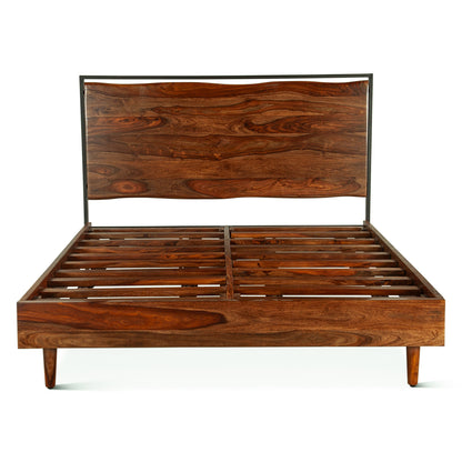 64" Natural Sheesham Wood Queen Size Bed