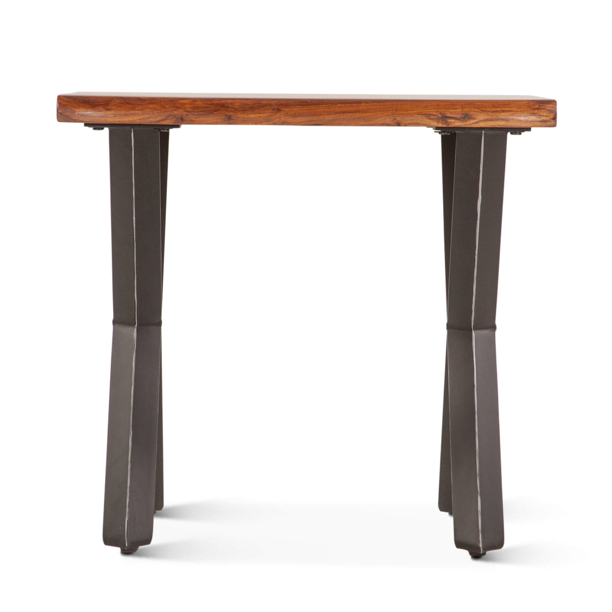 26" Natural Sheesham Wood Side Table