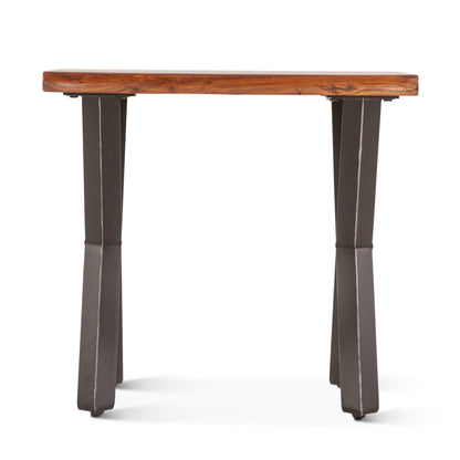 26" Natural Sheesham Wood Side Table