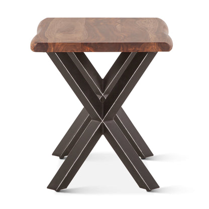 26" Natural Sheesham Wood Side Table