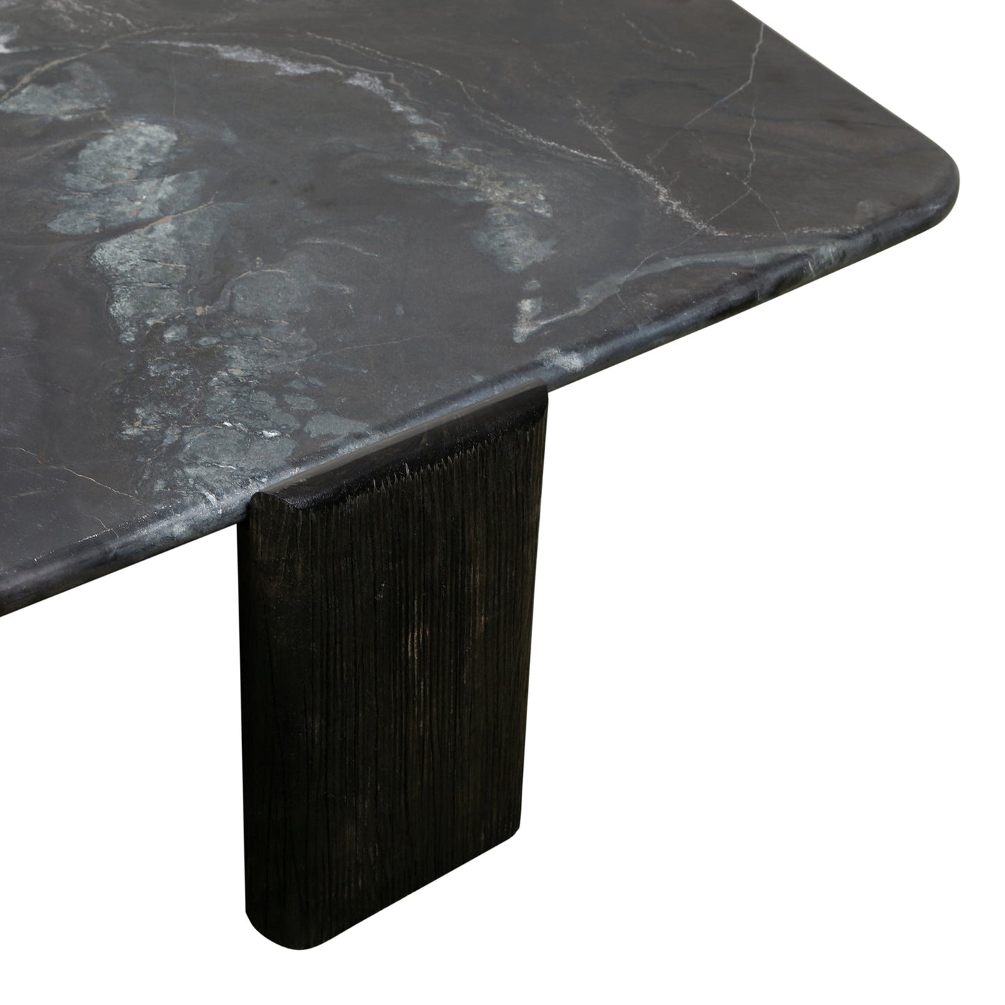 64" Lava Marble and Dark Mango Wood Coffee Table