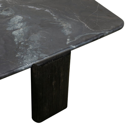 64" Lava Marble and Dark Mango Wood Coffee Table