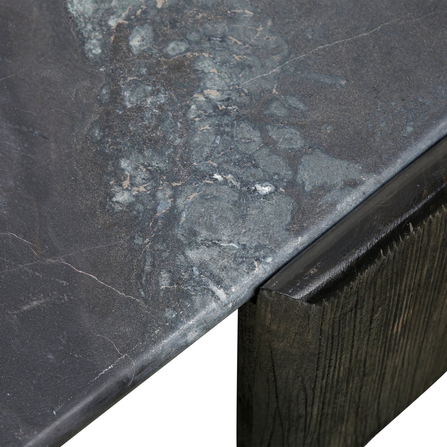 64" Lava Marble and Dark Mango Wood Coffee Table