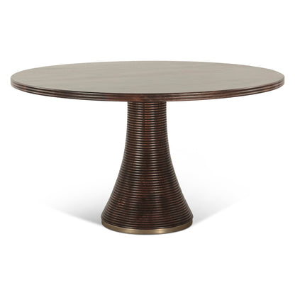 54" Dark Sienna Mango Wood Round Table