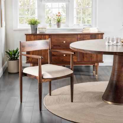 54" Dark Sienna Mango Wood Round Table