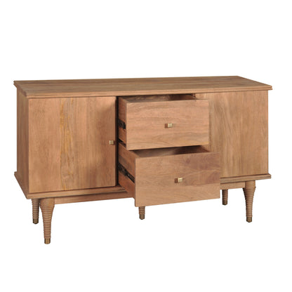 55" Natural Brown Mango Wood Sideboard