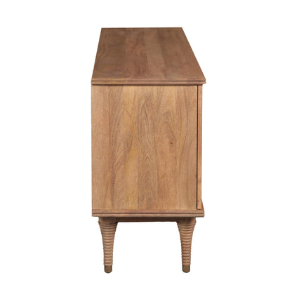 55" Natural Brown Mango Wood Sideboard