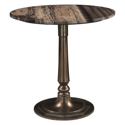 36" Cappuccino Marble and Antique Gold Gathering Table