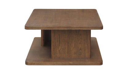 40" Dark Brown Solid Oak Small Coffee Table