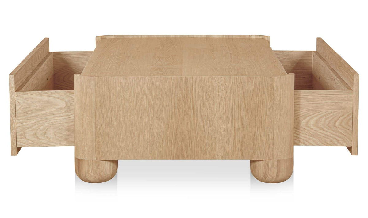 55" Natural Solid Oak Coffee Table