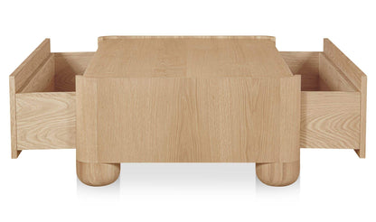 55" Natural Solid Oak Coffee Table
