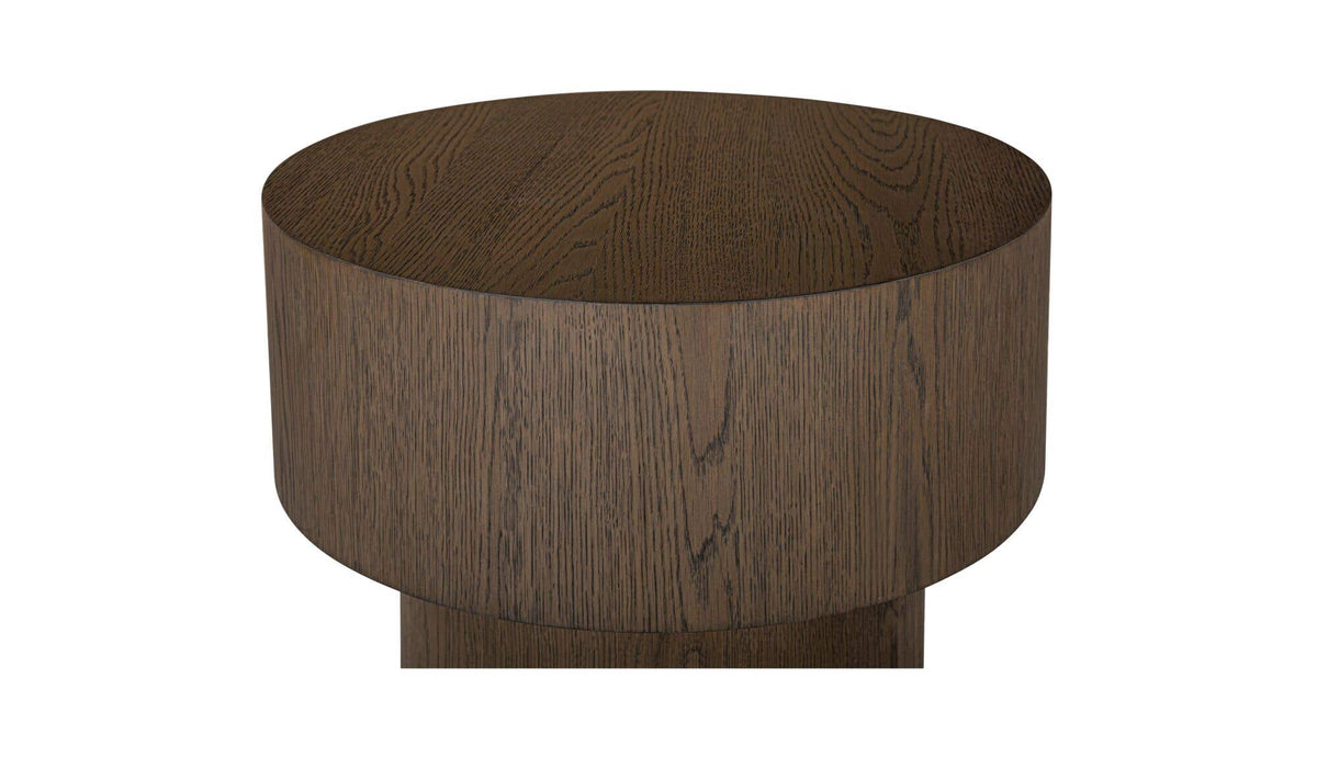 20" Dark Brown Oak Side Table