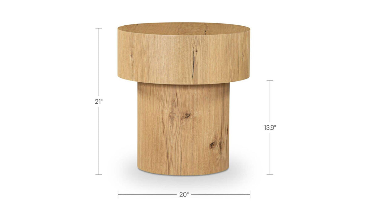 20" Rustic Oak Side Table