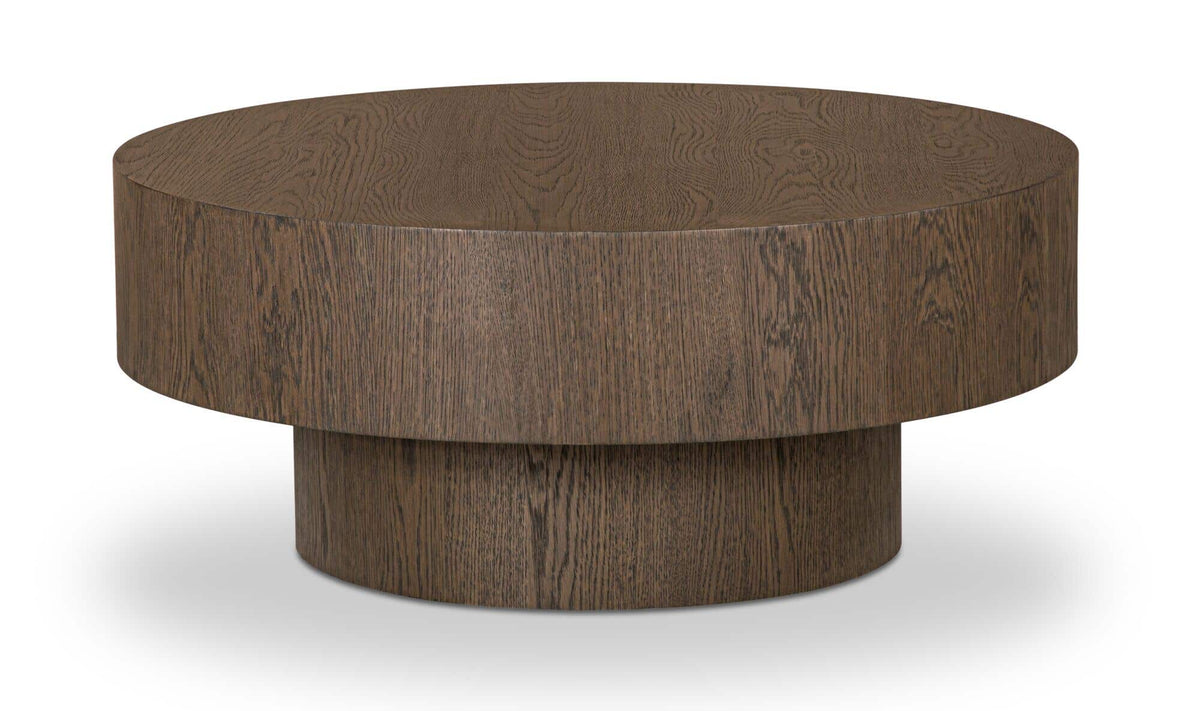 36" Dark Brown Oak Coffee Table