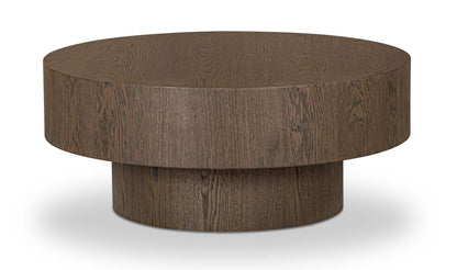 36" Dark Brown Oak Coffee Table
