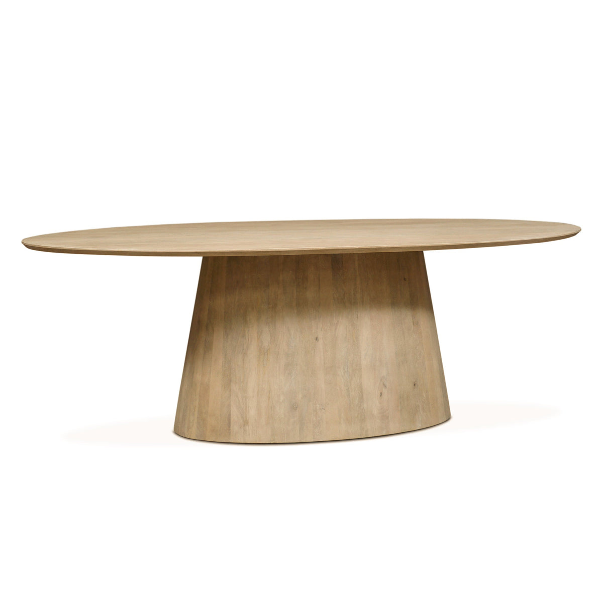 86" Natural White Mango Wood Oval Table