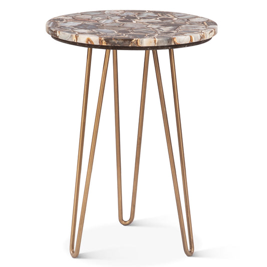 17" Agate Stone Side Table