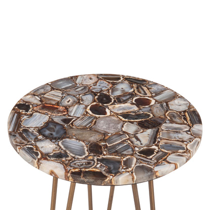 17" Agate Stone Side Table
