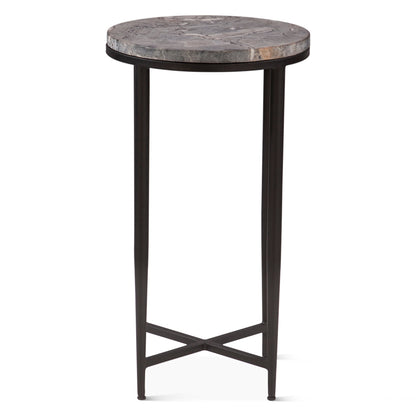14" Gray Septarian Stone Side Table
