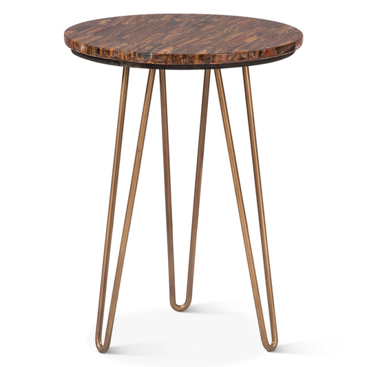 17" Tiger Eye Stone Side Table