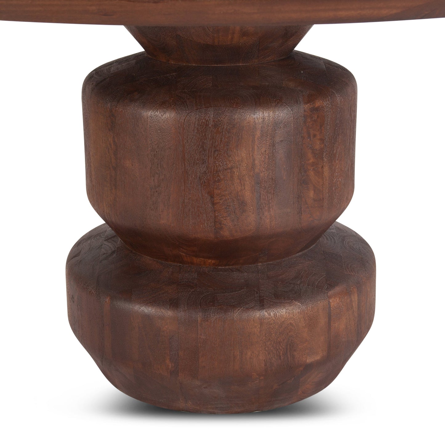 60" Walnut Brown Mango Wood Round Table