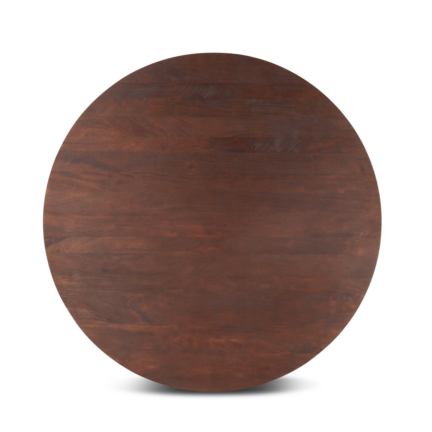 60" Walnut Brown Mango Wood Round Table