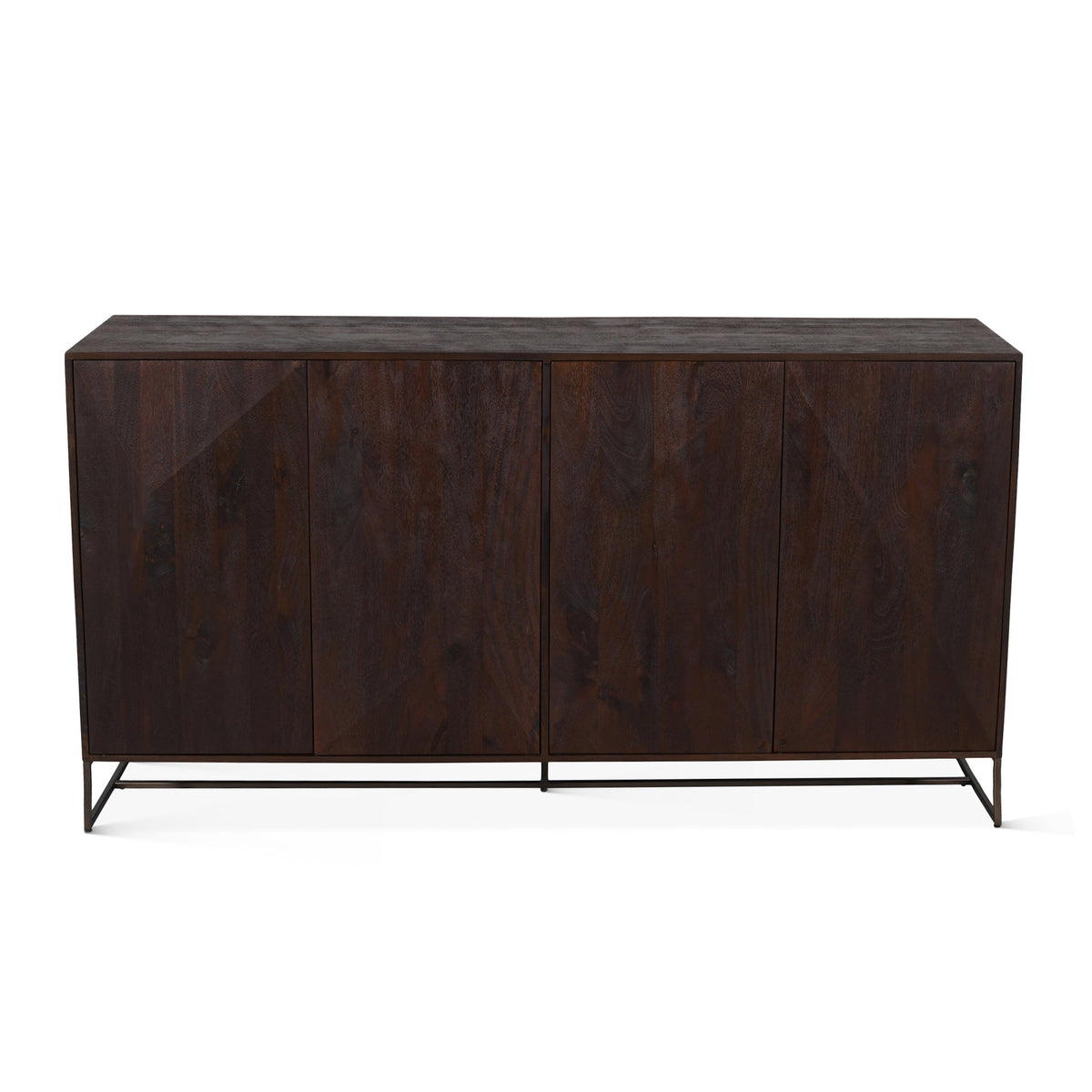76" Distressed Walnut Mango Wood Sideboard