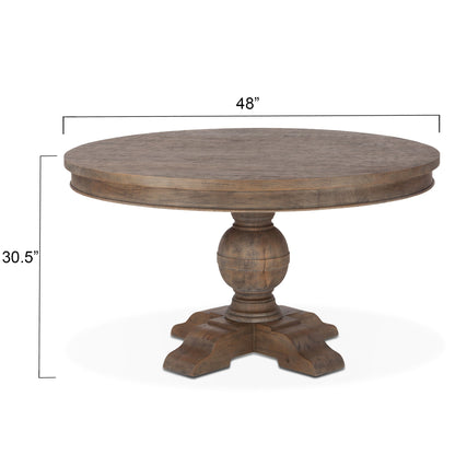 48" Weathered Teak Mango Wood Round Table