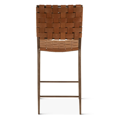 17" Tobacco Buffalo Leather Counter Chair