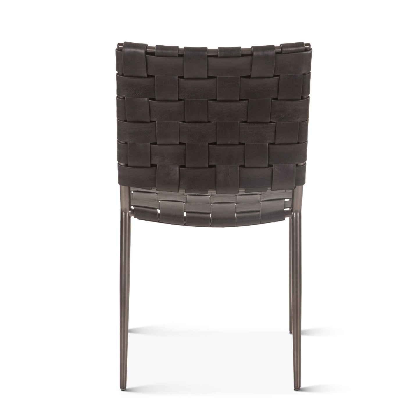 18" Dining Chair in Black Buffalo Leather