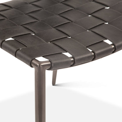 18" Dining Chair in Black Buffalo Leather