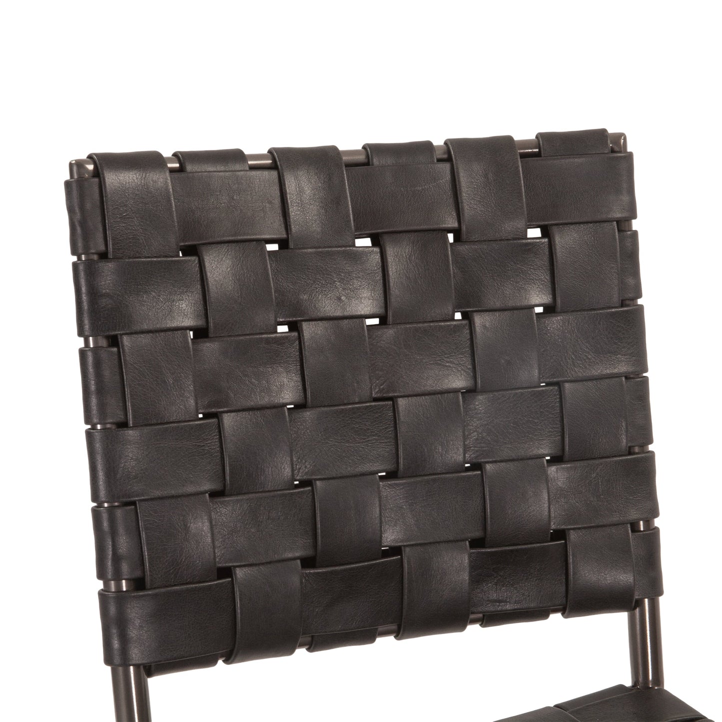 18" Dining Chair in Black Buffalo Leather