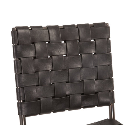 18" Dining Chair in Black Buffalo Leather