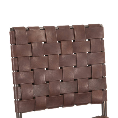18" Dining Chair in Brown Buffalo Leather